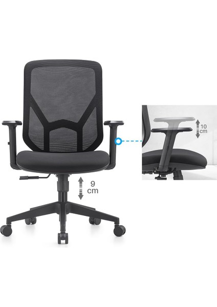 Eko Mesh Fileli Ayarlı Kol Mekanizmalı Ergonomik Çalışma Koltuğu