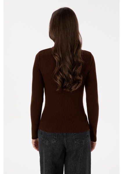 Kadın Koyu Kahverengi Kazak /triko 50315937-VR084 indirimleri