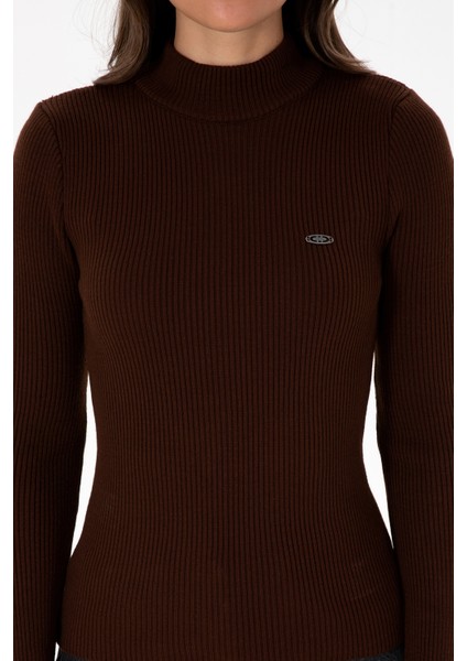 Kadın Koyu Kahverengi Kazak /triko 50315937-VR084