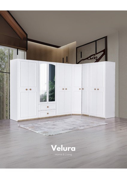 Legna Yatak Odası Takımı (10 Kapaklı Köşe Dolap + Şifonyer + Komodin + Karyola) fırsatları