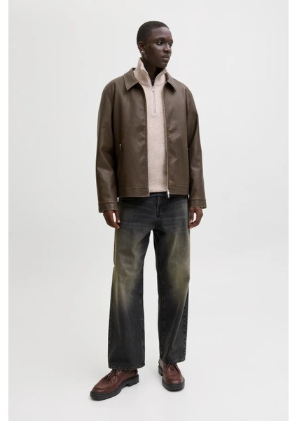 Erkek Jjecasablanca Deri Ceket 12278839 Kahverengi fırsatları