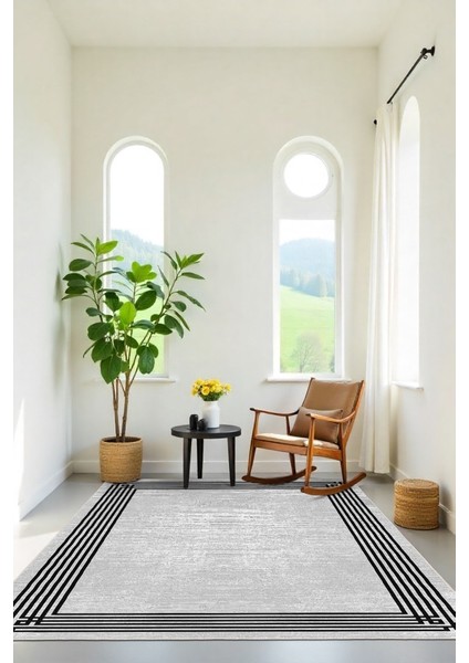 Sadelikte Derinlik Gri ve Siyahın Buluştuğu Halı- Kaymaz Taban fiyatları