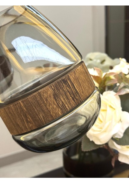 Ahşap Detay Cam Vazo 26/18 cm modelleri