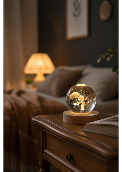 Ahşap Tabanlı Şemsiyeli Küçük Prens LED Işıklı Küre fırsatları