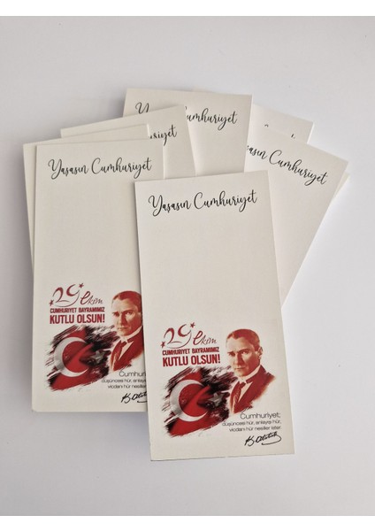 29 Ekim Yaşasın Cumhuriyer Kartı-7*14 Cm-20 Adet fiyatları