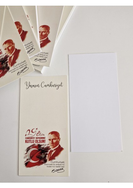 29 Ekim Yaşasın Cumhuriyer Kartı-7*14 Cm-20 Adet modelleri
