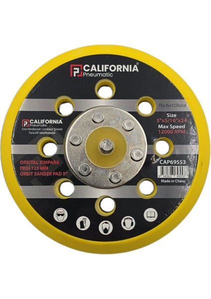 Fixonic California CAP69553 125MM Havalı Zımpara Cırt Tabanı/zımpara Pedi