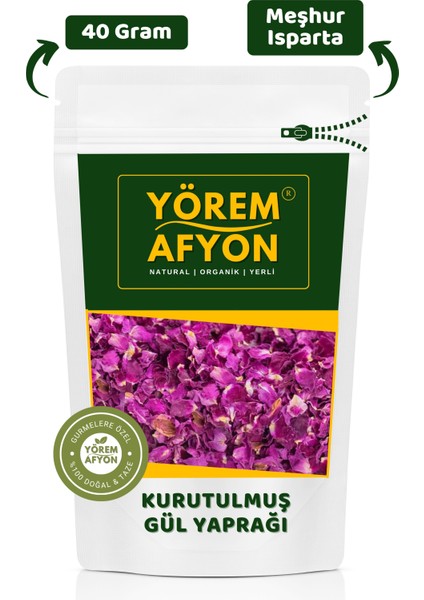 Yörem Afyonmeşhur Isparta Yöresinden Kurutulmuş Tomurcuk Kokulu Gül Yaprağı Kurusu (Rose Odorata) | 40GR.