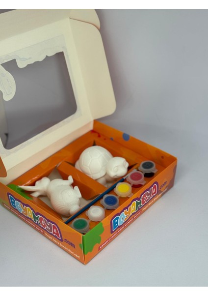 Tavşan ile Kaplumbağa Boyama Seti Doğal Mazleme