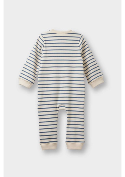 Erkek Bebek Yenidoğan Fitilli Kaşkorse Fermuarlı Çizgili Uzun Kollu Tulum F4659A525AU modelleri