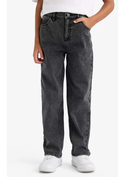 Erkek Çocuk Straight Fit Düz Paça Jean Pantolon F0454A825AU fırsatları