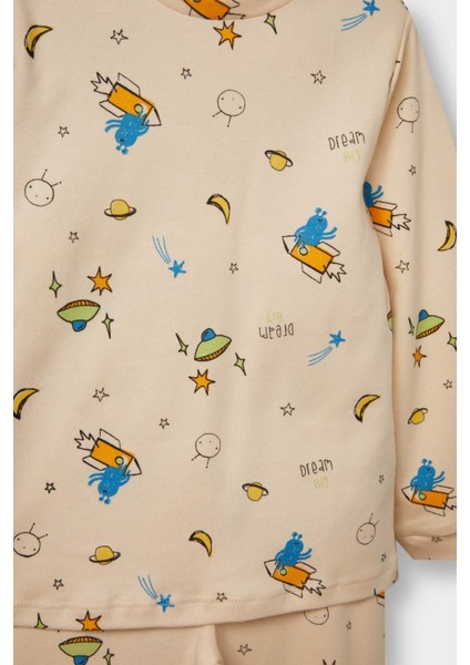 Erkek Bebek Pijama Takımı Uzay Baskılı Uzun Kollu Üst Uzun Alt F0550A525AU fiyatları