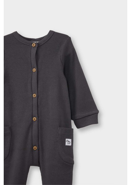 Erkek Bebek Yenidoğan Fitilli Kaşkorse Düğmeli Uzun Kollu Tulum F4651A525AU fiyatları