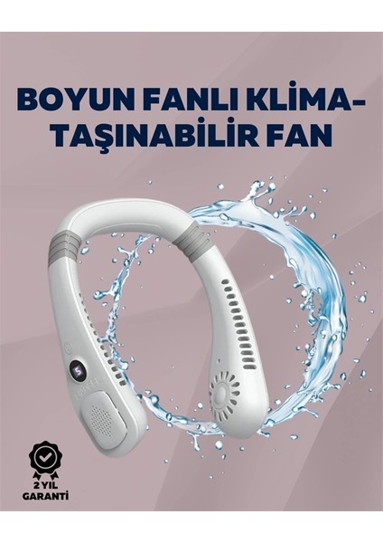Kişisel Klima Fanı | 360° Dairesel Hava Akışı, Bladeless Tasarım, 5 Rüzgar Hızı, Taşınabilir ve Sessiz