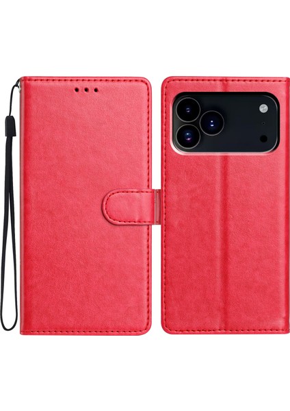 X-Step iPhone 17 Pro Deri Kılıf Cüzdan Standlı Telefon Kılıfı ve Kullanışlı Kayış (Yurt Dışından)