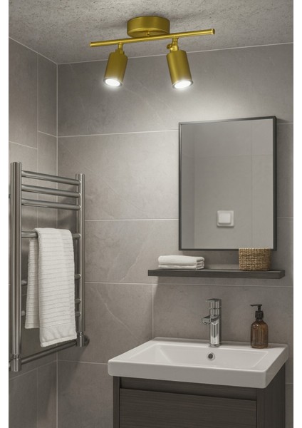Spoti 2'li Eskitme Renk (Beyaz Işık) Modern Tasarım Cafe - Mutfak - Banyo Spot Ledli Sıralı Avize indirimleri