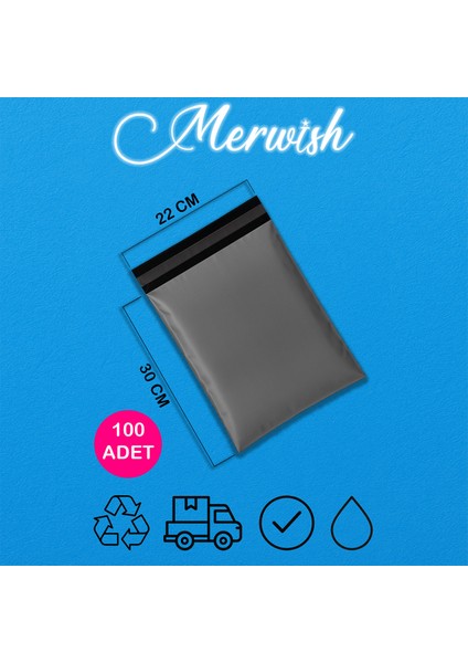 Baskısız Gri Renk Cepsiz 0,5 Mikron 22*30+5 Ölçülerinde Kargo Poşeti 100 Adet Dayanıklı Sızdırmaz Esnek ve Ekonomik Kargo Poşeti fiyatları