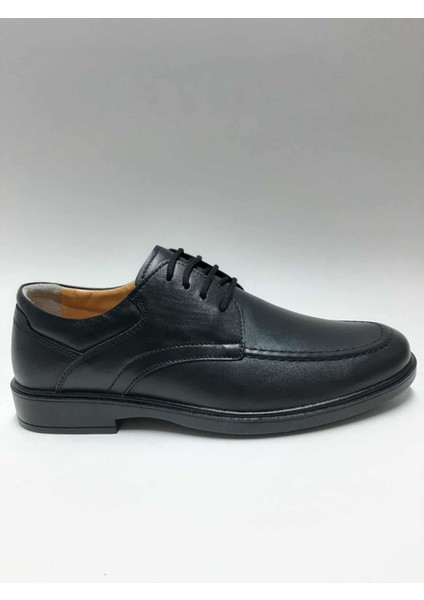 Hakiki Deri Bağcıklı Rahat Günlük Kauçuk Taban Siyah Kışlık Erkek Ayakkabı C-85426312KTGY