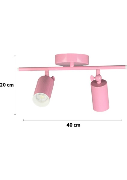 Spoti 2'li Pembe Renk (Gün Işığı) Modern Tasarım Cafe - Mutfak - Banyo Spot Ledli Sıralı Avize fiyatları