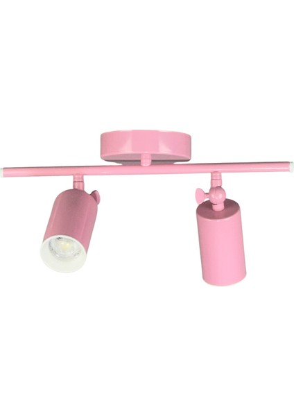 Spoti 2'li Pembe Renk (Gün Işığı) Modern Tasarım Cafe - Mutfak - Banyo Spot Ledli Sıralı Avize fırsatları