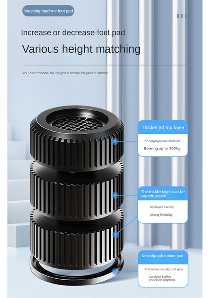 Adet Çamaşır Makinesi Yükseklik Artırma Pedleri Kaymaz Pedler Sessiz Kaymaz Yükseltici Mat Buzdolabı Kurutma Makinesi Destek Standı 3,3 cm (Yurt Dışından) fırsatları