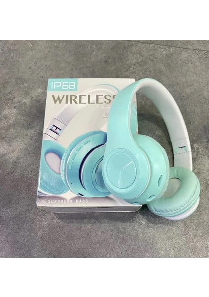Merteknik P68 Bluetooth Kablosuz Stereo Kulaklık Bebek Mavisi modelleri