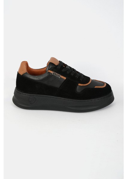 Grace Serisi Kadın Siyah Turuncu Hakiki Deri Sneaker Ayakkabı
