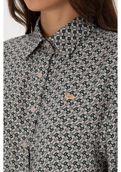 Kadın Taş Gömlek Desenli 50316424-VR049