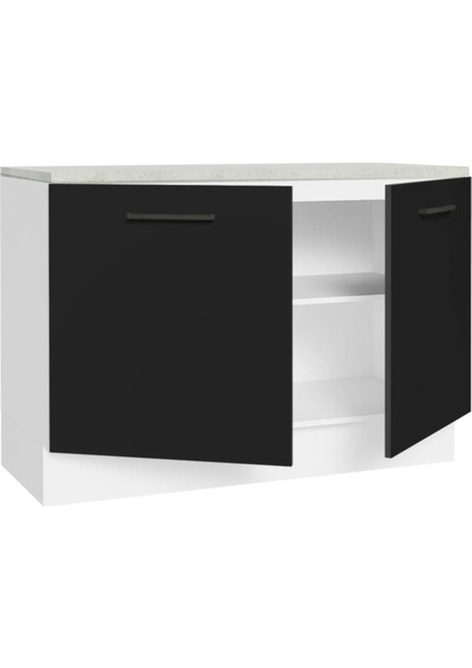 Antrasit/beyaz - Indu Mutfak Alt Modül 120 Cm-Çok Amaçlı Dolap- Tezgah Dahil