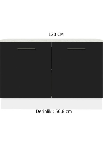 Antrasit/beyaz - Indu Mutfak Alt Modül 120 Cm-Çok Amaçlı Dolap- Tezgah Dahil modelleri