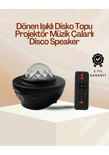 Buğz Yıldız & Okyanus Dalga Projektörü – Bluetooth / USB Hoparlörlü