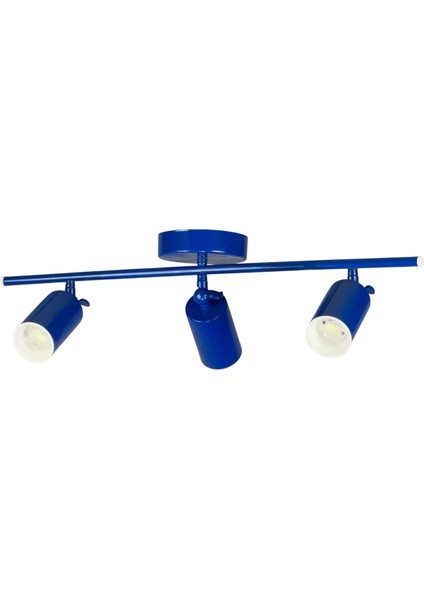 Spoti 3'lü Mavi Renk (Beyaz Işık) Modern Tasarım Salon - Mutfak - Banyo Spot Ledli Sıralı Avize fırsatları