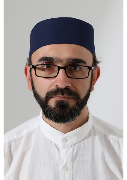 Elif Vav Nakışlı Kalıp Namaz Takkesi - Lacivert fırsatları