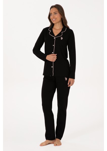 Kadın Siyah Pijama Takım 50318815-VR046