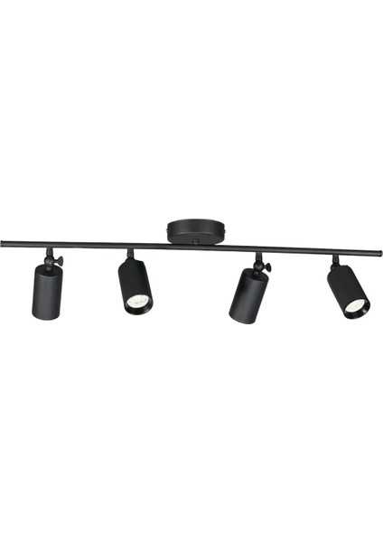 Spoti 4'lü Siyah Renk (Gün Işığı) Modern Tasarım Salon - Mutfak - Banyo Spot Ledli Sıralı Avize fırsatları