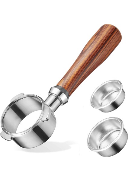 Dipsiz Portafilter 51 Mm, 3 Kulak Dipsiz Porta Filtresi, Iki Toz Tepsisi, Paslanmaz Çelik Elek (Yurt Dışından)