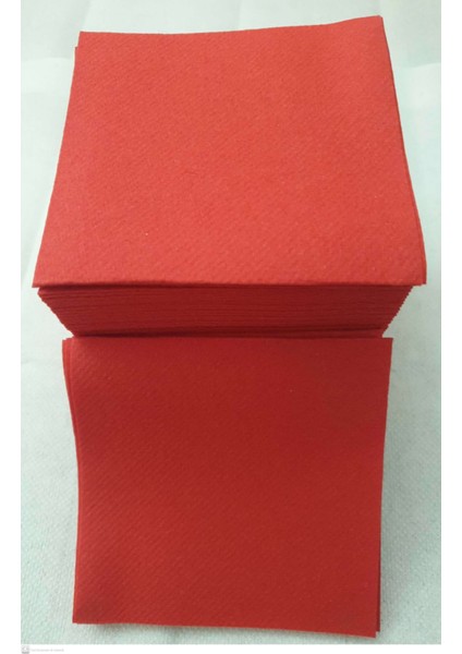 Kırmızı Kumaş Dokulu Kare Peçete 20*20 50'li Paket