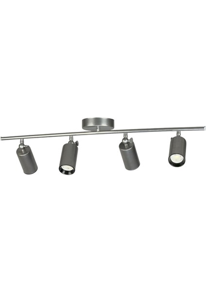 Spoti 4'lü Gri Renk (Gün Işığı) Modern Tasarım Salon - Mutfak - Banyo Spot Ledli Sıralı Avize fırsatları