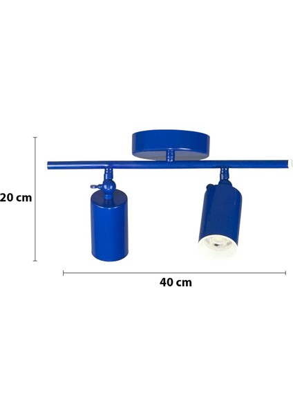 Spoti 2'li Mavi Renk (Beyaz Işık) Modern Tasarım Cafe - Mutfak - Banyo Spot Ledli Sıralı Avize fiyatları