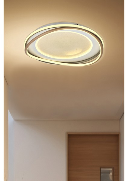 Gezegen 50 cm Plafonyer LED Avize 3 Renk Işık Modlu (Beyaz / Sarı / Gün Işığı)