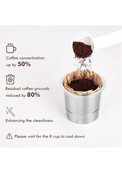 Keurig Için Yeniden Kullanılabilir K Fincan, Keurig 1.0 Kahve Makinesi Için 2 Paslanmaz Çelik Kahve Pod, 6 Silikon Halka ve Kağıt Filtreleri (Yurt Dışından) modelleri