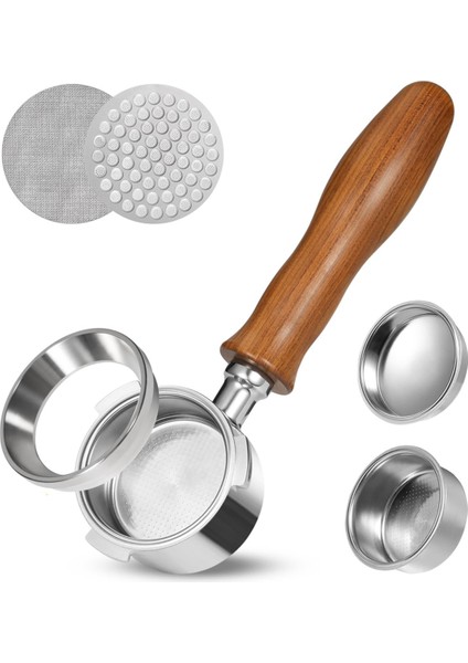 51MM Dipsiz Portafilter, Filtre Sepeti, Ekran ve Espresso Dozlama Hunisi ile Profesyonel Espresso Portafilter (Yurt Dışından)