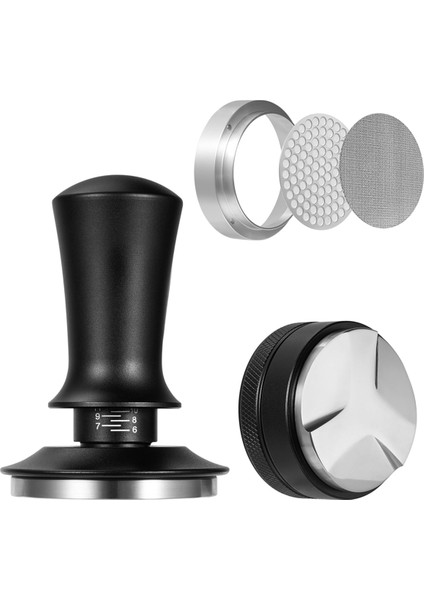 58 mm Porta Filtresi Için Espresso Kurcalama Seti, Kahve Kurcalama Ayarlanabilir Kahve Distribütörü ve Kurcalama Dozlama Diski Süzgeç (Yurt Dışından)