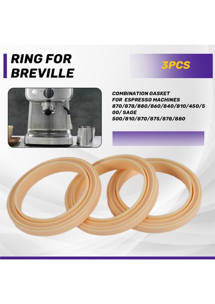 54MM Silikon Buhar Halkası, Breville Espresso Makinesi Için 3 Pack Grouphead Conta 878/870/860/840/810/500/450/SAGE 500/870 (Yurt Dışından) indirimleri