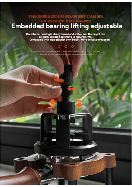 Wdt Aracı Espresso Kahve Karıştırıcı Distribütörü Ayarlanabilir Derinlik Espresso Karıştırıcı Alet Döner Kahve Tozu Iğnesi 53MM (Yurt Dışından)