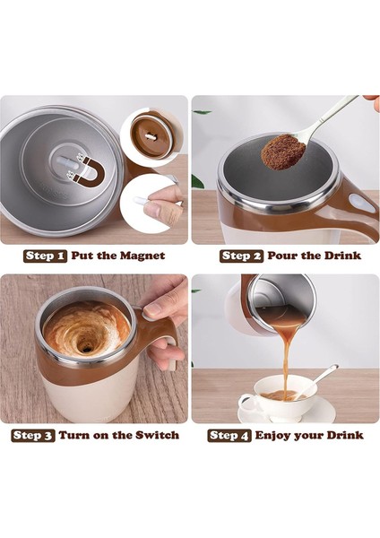 1pcs Tembel Kahve Karıştırma Fincan Otomatik Karıştırma Fincan Manyetik Dönen Elektrikli Süt Fincan Fincan 304 Paslanmaz Çelik A (Yurt Dışından) indirimleri