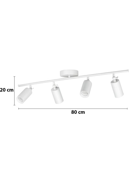 Spoti 4'lü Beyaz Renk (Gün Işığı) Modern Tasarım Salon - Mutfak - Banyo Spot Ledli Sıralı Avize fiyatları