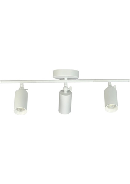 Spoti 3'lü Beyaz Renk (Beyaz Işık) Modern Tasarım Salon - Mutfak - Banyo Spot Ledli Sıralı Avize fırsatları