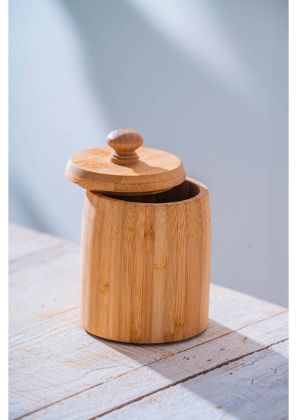 Bambu kapaklı Kavanoz - 12 cm fırsatları