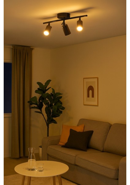 Spoti 3'lü Antrasit Renk (Gün Işığı) Modern Tasarım Salon - Mutfak - Banyo Spot Ledli Sıralı Avize indirimleri